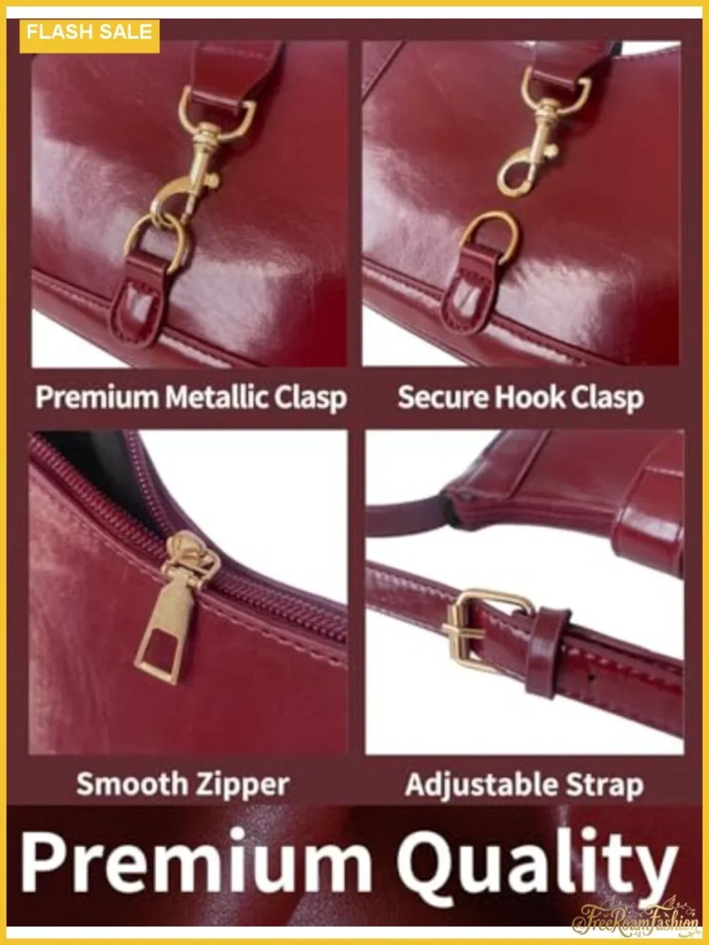 Vintage Hobo Shoulder Bag Faux Leather Zipper Purse for Women